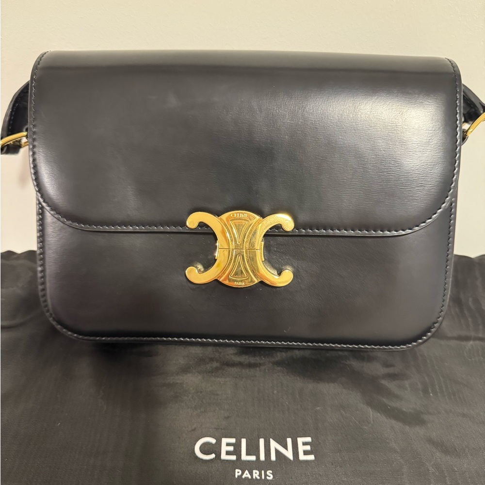 CELINE CLASSIQUE TRIOMPHE BAG IN SHINY CALFSKIN